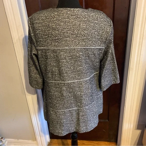 Cabi Black and White Textured Oversized Shacket Womens LARGE - Picture 7 of 10